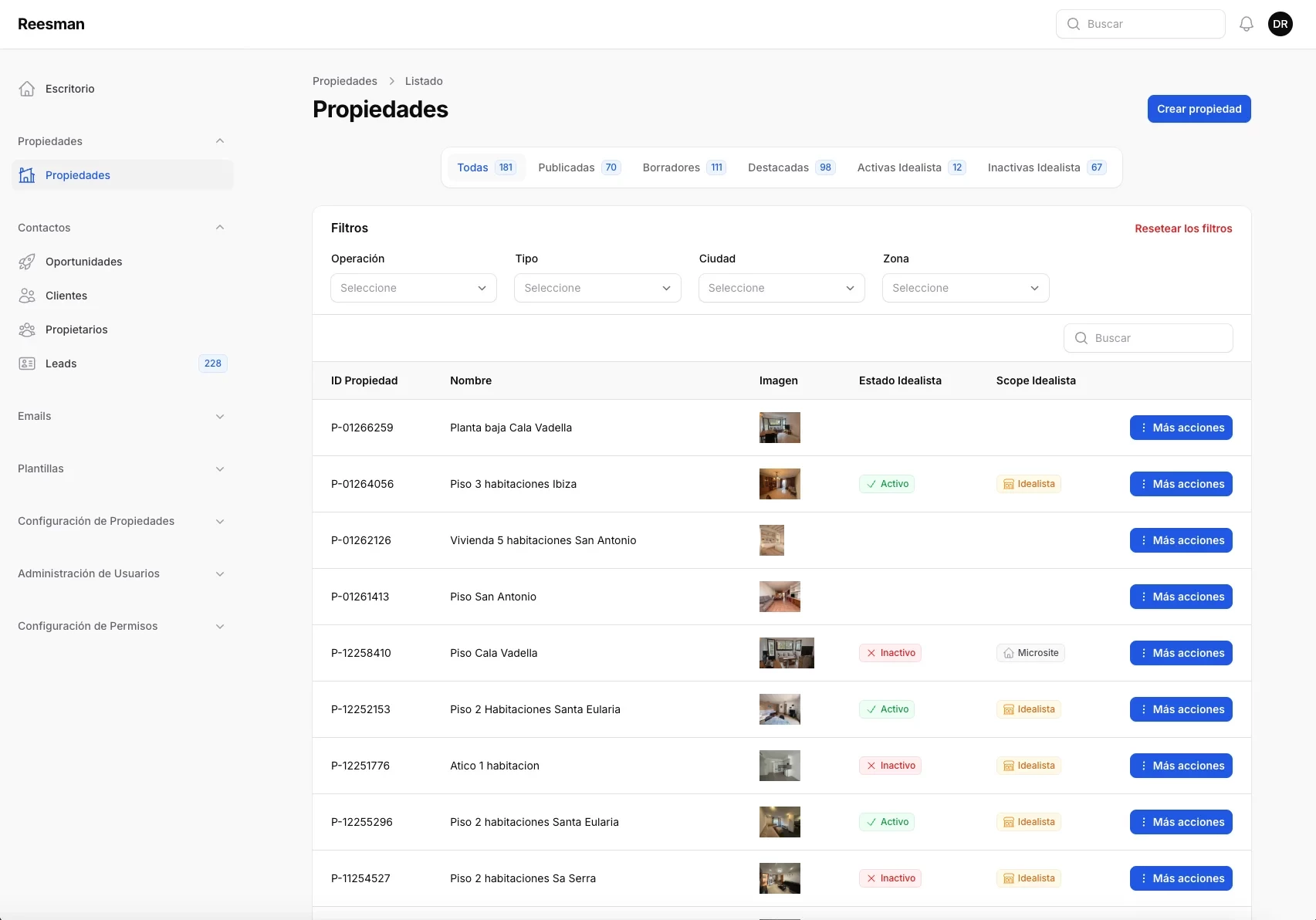 Vista CRM Reesman Ibiza